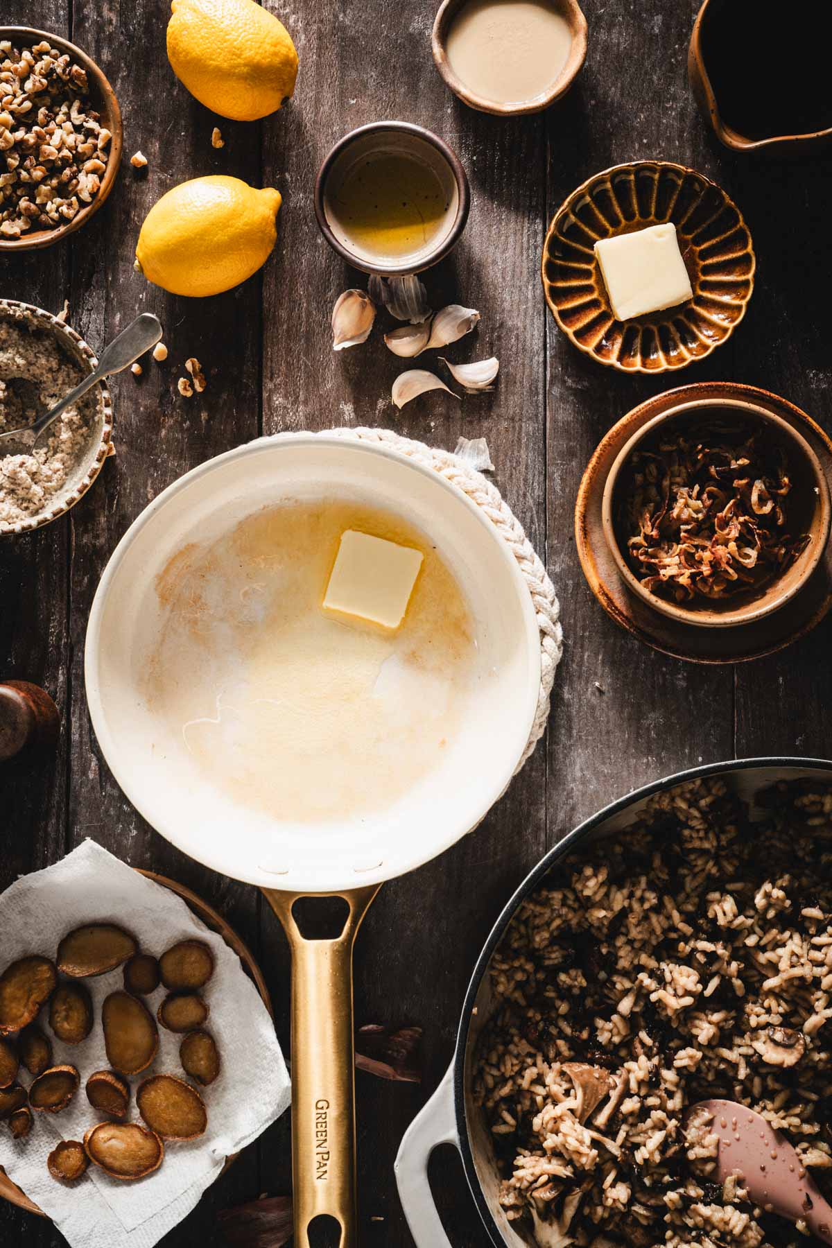 skillt with meelted butter