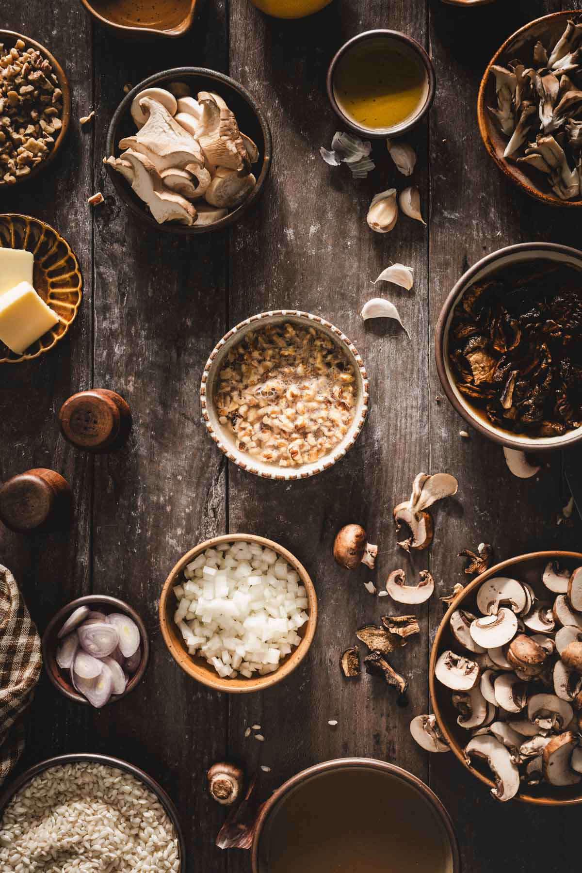 dish with walnuts and stock