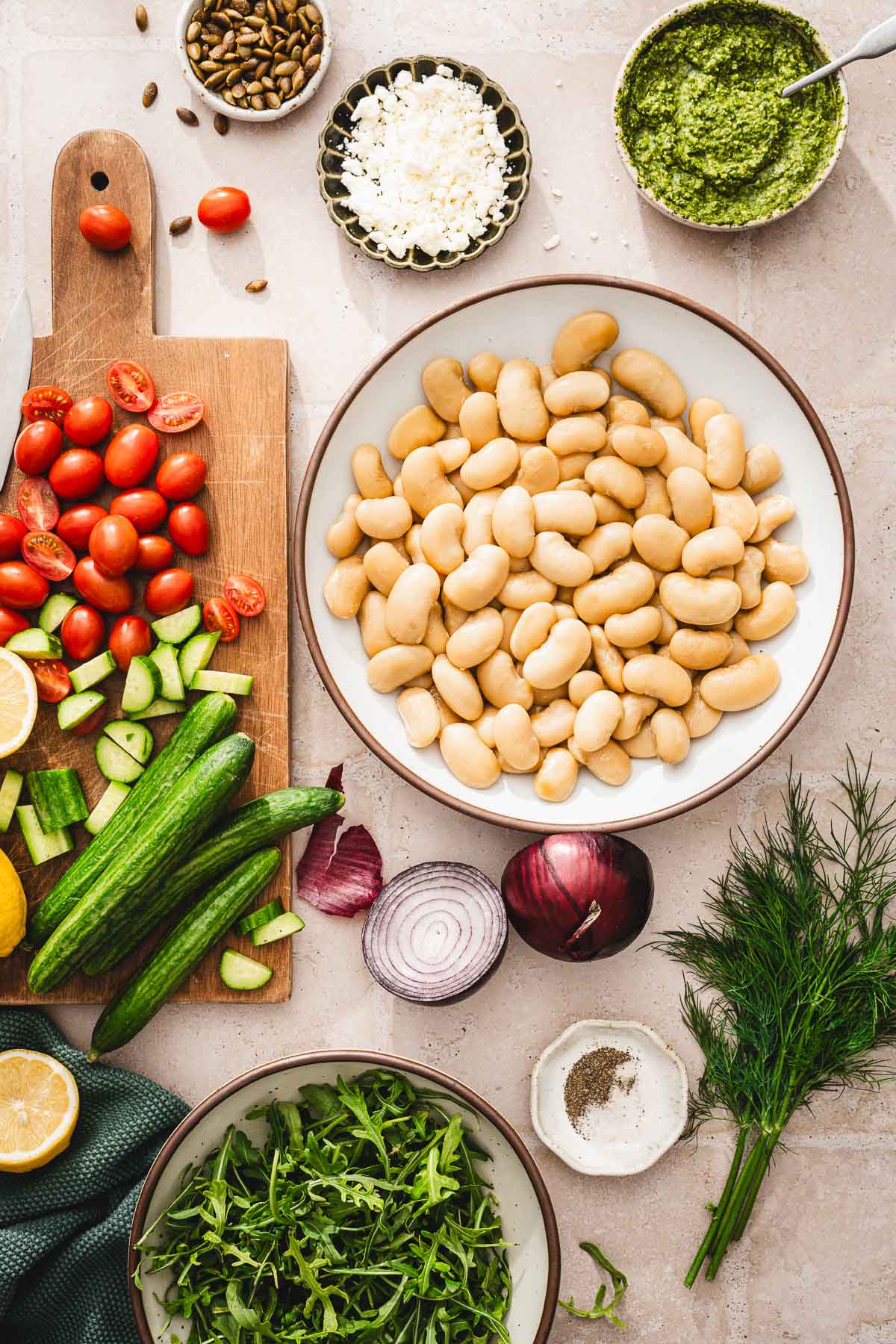 large bowl with cooked beans
