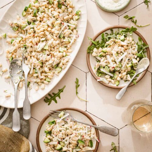 salad on various serving plates