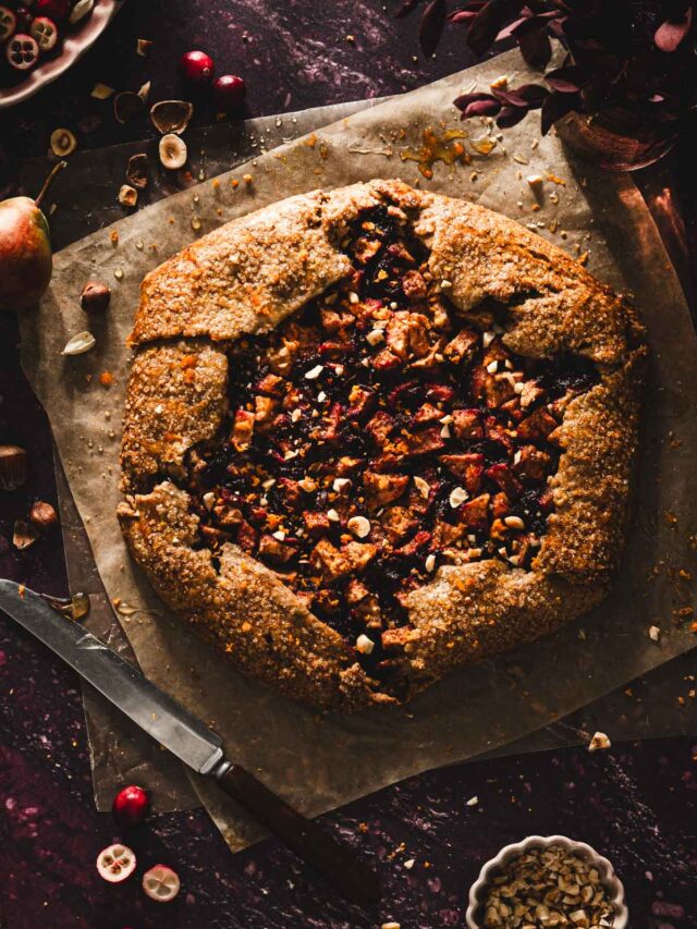 Cranberry Sauce Roasted Pears Galette