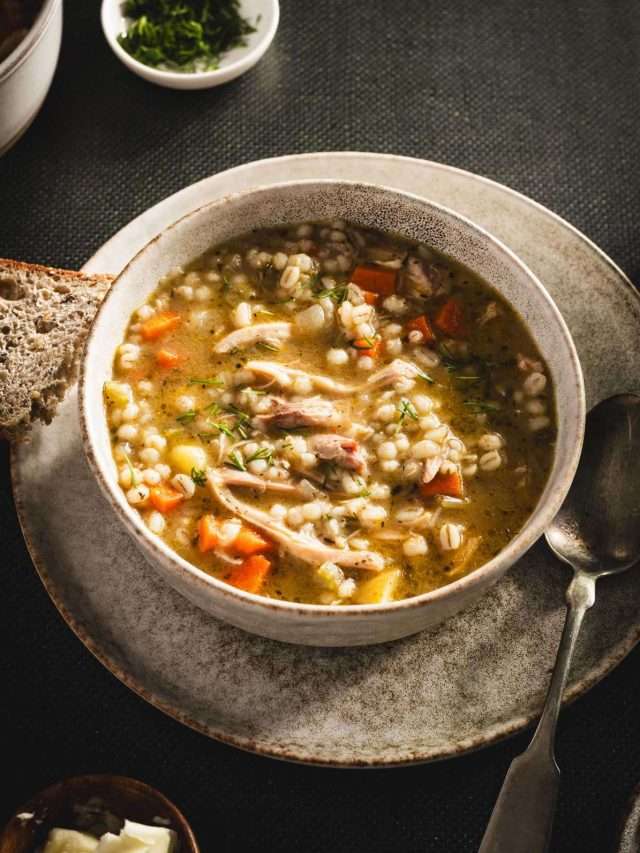 Krupnik in a serving bowls