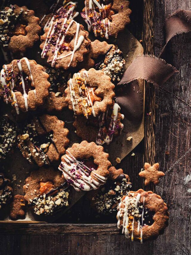 Spiced Brown Butter Gingerbread Linzer Cookies