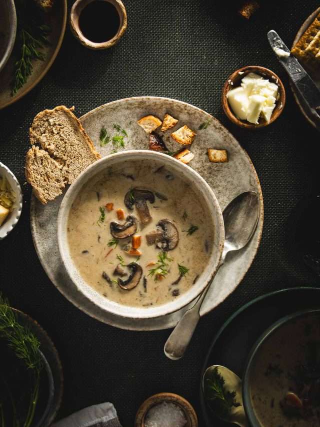 Mushroom Soup in a serving bowl