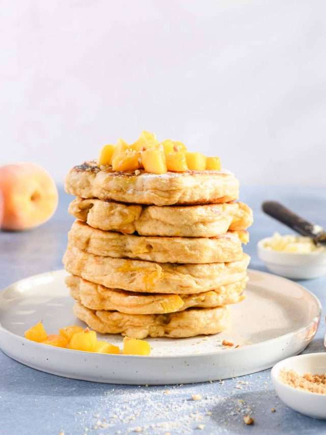 Peach Racuchy on a serving plate