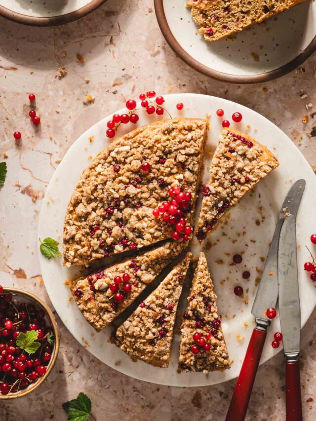 sliced cake on a platter