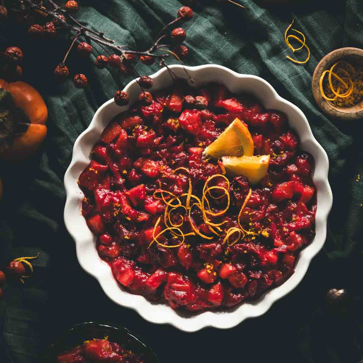 Persimmon Cranberry Sauce from the Smoker